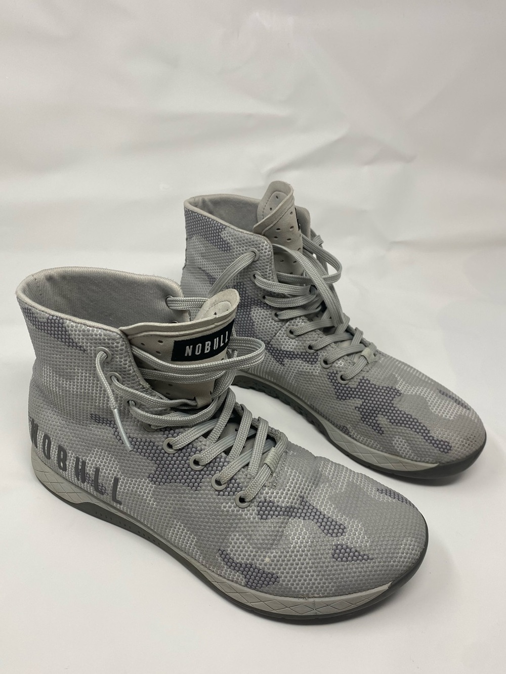 NOBULL Superfabric High Top Men’s Trainer Shoes White Grey Camo Size 10